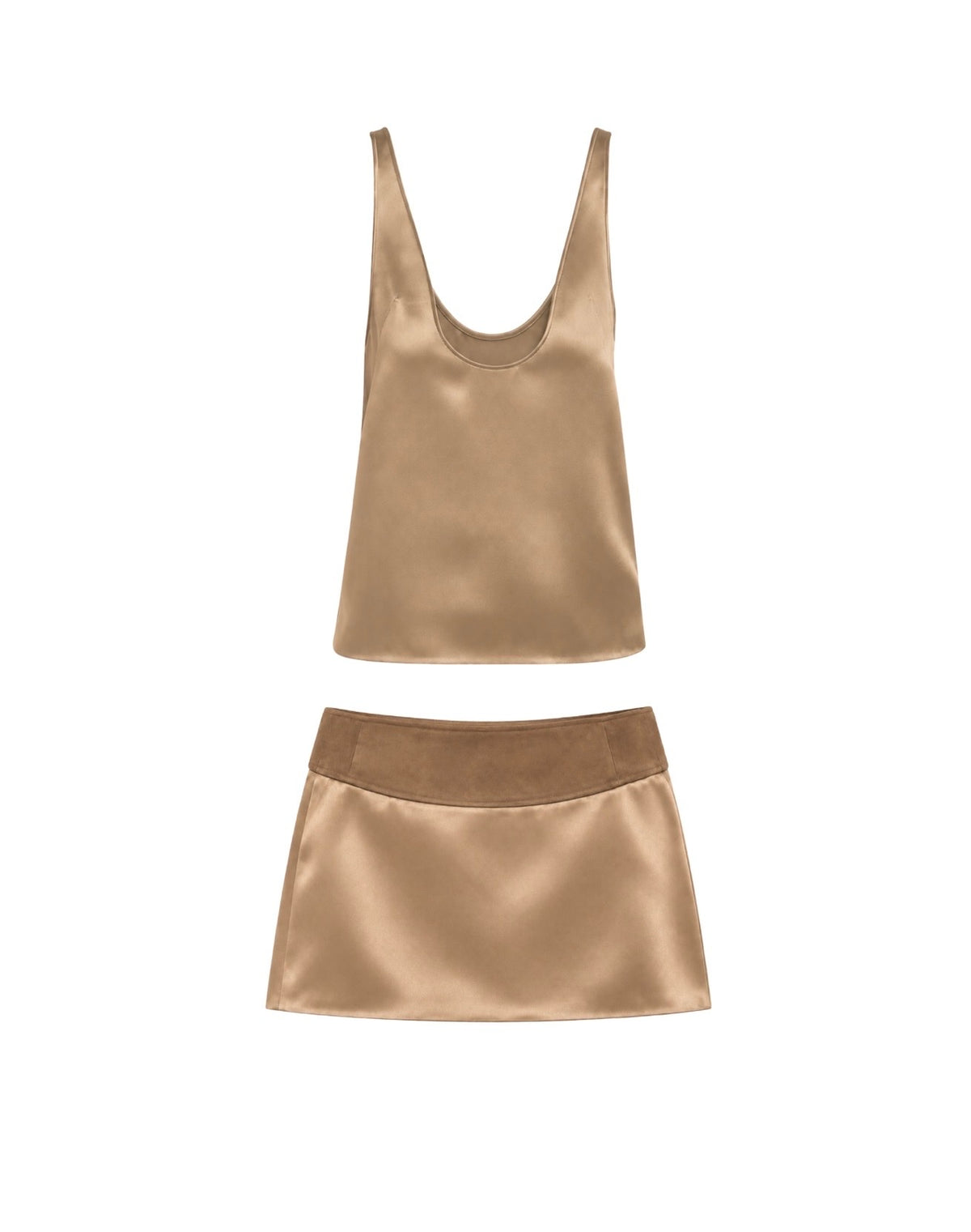 suede satin set